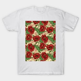 Poppies Pattern Design T-Shirt